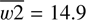 $ \overline{w2}=14.9\;\mathrm{mag} $