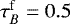 $\tau_B^{\mathrm{f}}= 0.5$