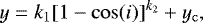 \begin{equation*}y = k_1[1-\cos(i)]^{k_2}&#x002B;y_{\mathrm{c}}, \end{equation*}