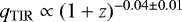 $q_{\mathrm{TIR}} \propto (1&#x002B;z)^{-0.04\pm0.01}$
