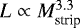 $L\propto M_{\textrm{strip}}^{3.3}$