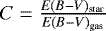 $C=\frac{E(B-V)_{\textrm{star}}}{E(B-V)_{\textrm{gas}}}$