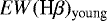 $EW(\textrm{H}\beta)_{\textrm{young}}$