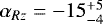 $\alpha_{Rz}= -15^{&#x002B;5}_{-4}$