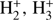 $ \mathrm H_2^+,\mathrm H_3^+ $