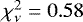 $\chi_{\nu}^2=0.58$