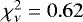 $\chi_{\nu}^2=0.62$
