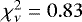 $\chi_{\nu}^2= 0.83$