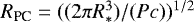 $R_{\textrm{PC}}=((2 \pi R_*^3)/(P c))^{1/2}$