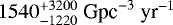 $1540^{&#x002B;3200}_{-1220} \textrm{~Gpc}^{-3} \textrm{~yr}^{-1}$