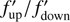 $ f_\mathrm{up}^'/f_\mathrm{down}^' $