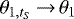 $\theta_{1,t_S}\,{\rightarrow}\,\theta_{1}$