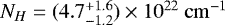 $N_H = (4.7^{&#x002B;1.6}_{-1.2})\times10^{22}~{\mathrm{cm}^{-1}}$
