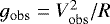 ${g_{\mathrm{obs}} = V^2_{\mathrm{obs}}/R}$