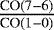 $\frac{\textrm{CO}(7-6)}{\textrm{CO}(1-0)}$