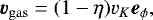 \begin{equation*}\bm{v}_{\mathrm{gas}} = (1-\eta)v_K \bm{e}_{\phi}, \end{equation*}