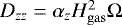 $D_{zz} = \alpha_{z} H_{\mathrm{gas}}^2 \mathrm{\Omega}$