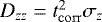 $D_{zz}=t_{\mathrm{corr}}^2 \sigma_z$