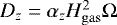 $D_z = \alpha_z H_{\mathrm{gas}}^2 \mathrm{\Omega}$