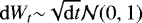 $\mathrm{d} W_t{\sim} \sqrt{\mathrm{d} t} \mathcal{N}(0,1)$