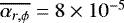 $\overline{\alpha_{r,\phi}} = 8\times 10^{-5}$