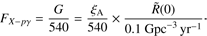 $$ F_{X-p\gamma}=\frac G{540}=\frac{\xi_\mathrm A}{540}\times\frac{\widetilde R{(0)}}{0.1\;\mathrm{Gpc}^{-3}\;\mathrm{yr}^{-1}}. $$