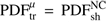 $ \mathrm{PDF}_\mathrm{tr}^\mu=\mathrm{PDF}_\mathrm{sh}^\mathrm{NC} $