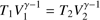 $ T_1V_1^{\gamma-1}=T_2V_2^{\gamma-1} $