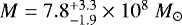 $M=7.8^{&#x002B;3.3}_{-1.9}\times 10^8\;M_{\odot}$