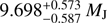 $ 9.698_{-0.587}^{+0.573}\;M_\mathrm J $