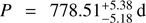 $ P=778.51_{-5.18}^{+5.38}\;\mathrm d $