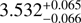 $ 3.532_{-0.066}^{+0.065} $