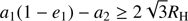 $$ a_1{(1-e_1)-a_2\geq2\sqrt3R_\mathrm H} $$