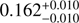 $ 0.162_{-0.010}^{+0.010} $