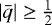 $|\bar{q}| \geq \frac12$