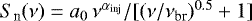 $S_{\textrm{n}}(\nu) = a_0\,\nu^{\alpha_{\textrm{inj}}}/[(\nu/\nu_{\textrm{br}})^{0.5} &#x002B; 1]$
