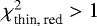 $\chi_{\textrm{thin, red}}^2 > 1$