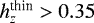 $h_z^{\textrm{thin}} > 0.35$