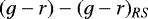 $(g-r) - (g-r)_{RS}$