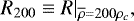 \begin{equation*} \ensuremath{R_{200}} \equiv R \rvert_{\overline{\rho}=200 \rho_c}, \end{equation*}