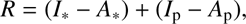 $$ R={(I_\ast-A_\ast)+{(I_\mathrm p-A_\mathrm p)}}, $$