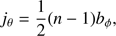 $$ j_\theta = \frac12{(n-1)}b_\phi, $$