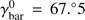 $ \gamma_\mathrm{bar}^0=67.\circ5 $