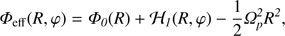 $$ {\varPhi}_\mathrm{eff}{(R,\varphi)}={\varPhi}_0{(R)}+{\cal H}_1{(R,\varphi)}-\frac12\mathrm\Omega_p^2R^2, $$