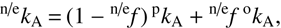 $$ \textstyle{}^{\mathrm n/\mathrm e}k_\mathrm A={(1-^{\mathrm n/\mathrm e}f)^\mathrm pk_\mathrm A}+^{\mathrm n/\mathrm e}f {}^{\rm{o}}{k_{\rm{A}}}, $$
