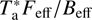 $ T_\mathrm a^\ast F_\mathrm{eff}/B_\mathrm{eff} $