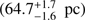 $(64.7_{-1.6}^{+1.7}\,\text{pc)}$$