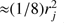 $ \approx{(1/8)r_j^2} $