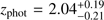 $ 2.04_{-0.21}^{+0.21} $