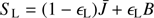 $ {{S}_{\text{L}}}=(1-{{\epsilon }_{\text{L}}})\bar{J}+{{\epsilon }_{\text{L}}}B $